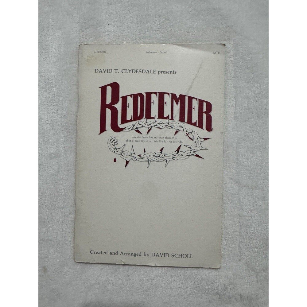 Redeemer David T. Clydesdale Sheet Music Song Book Scholl Easter Christian